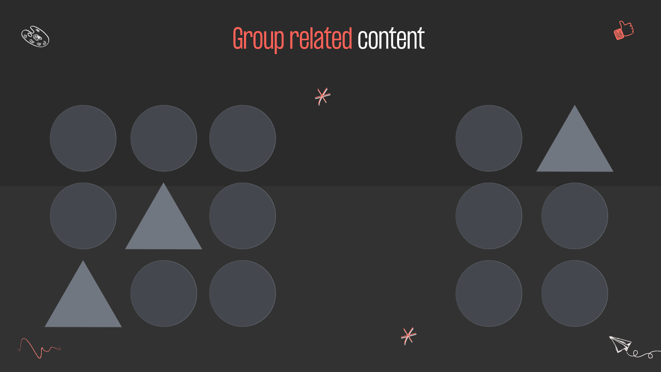 group related content for proximity