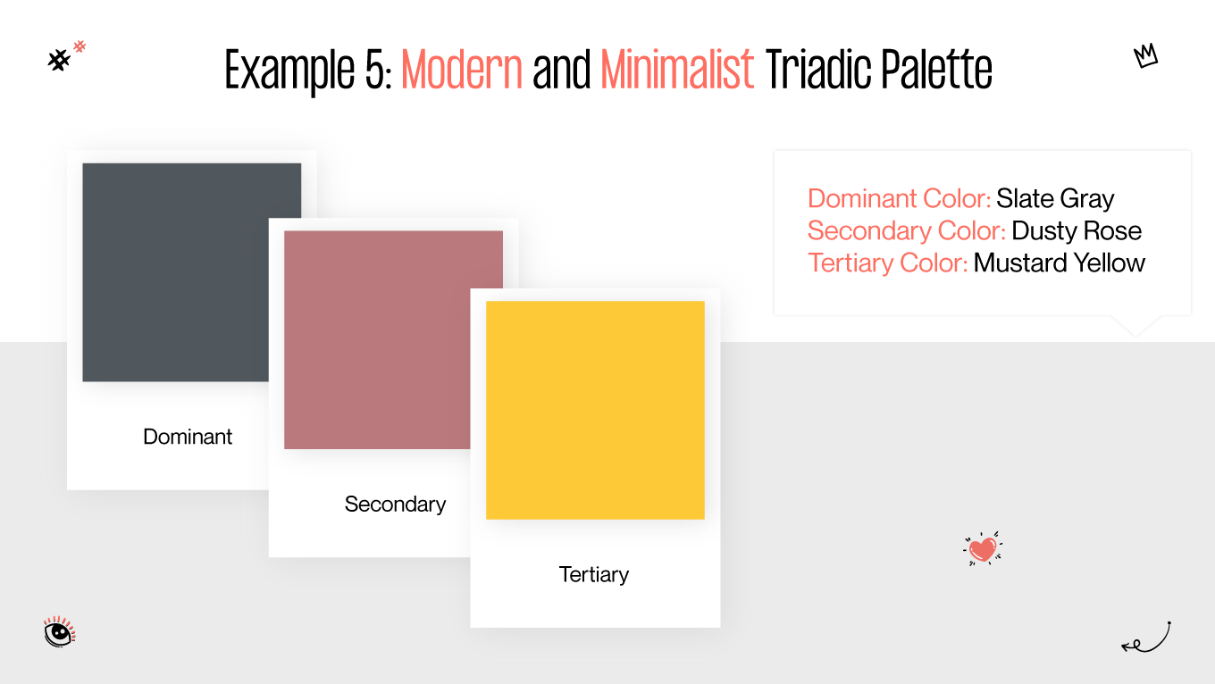 Modern and Minimal Triadic Palette