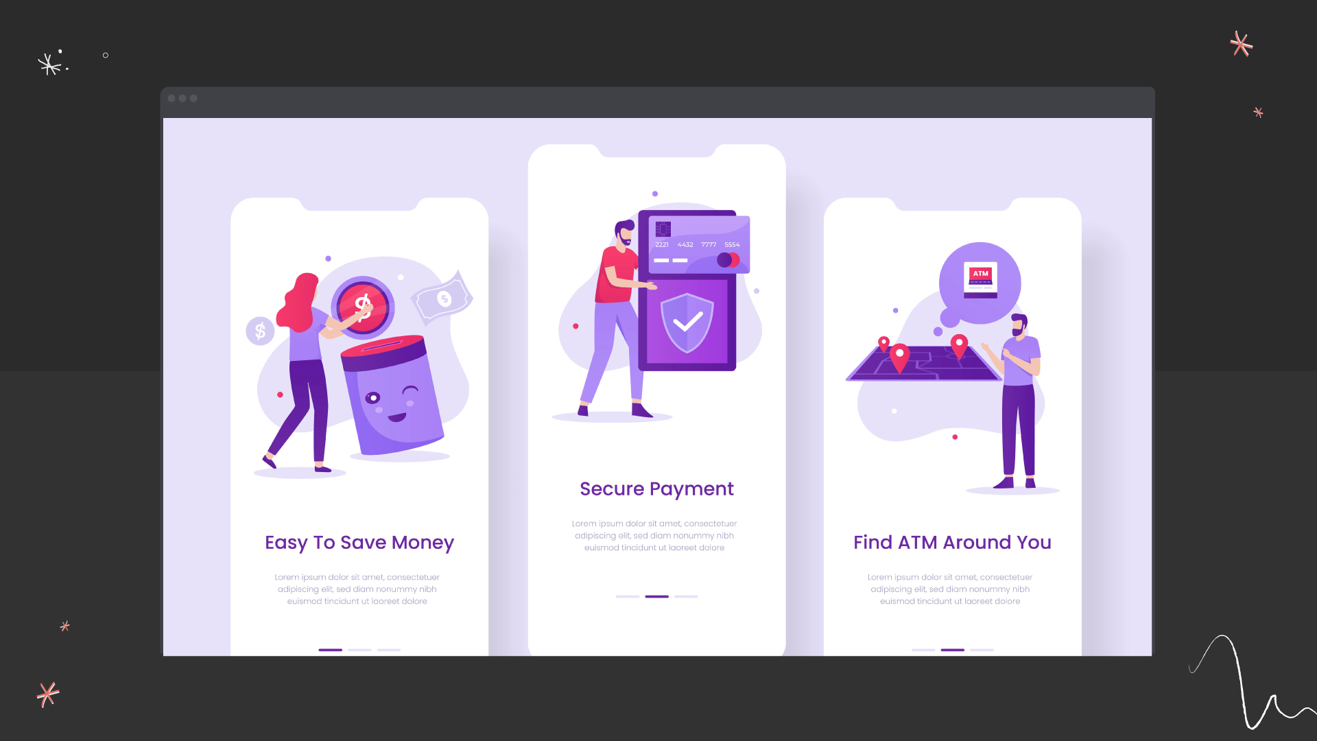 banking app illustrations