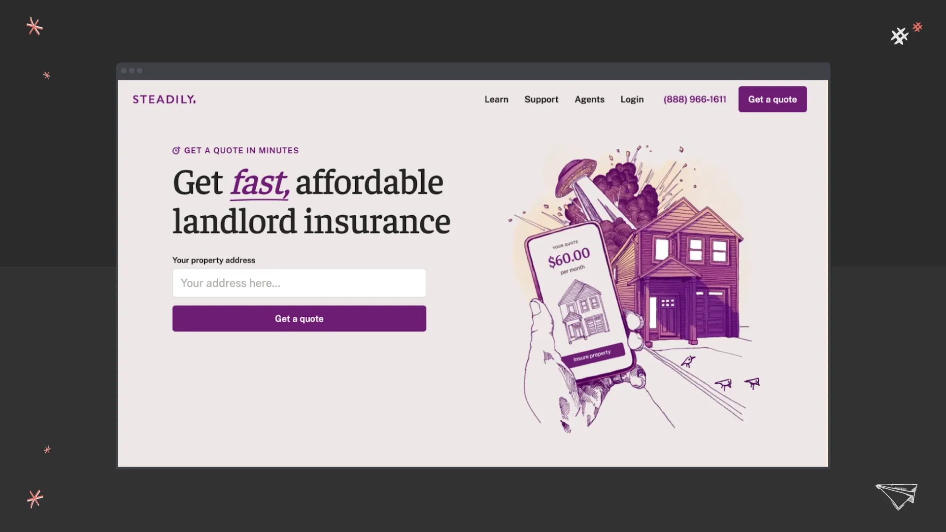 steadily insurance website design example