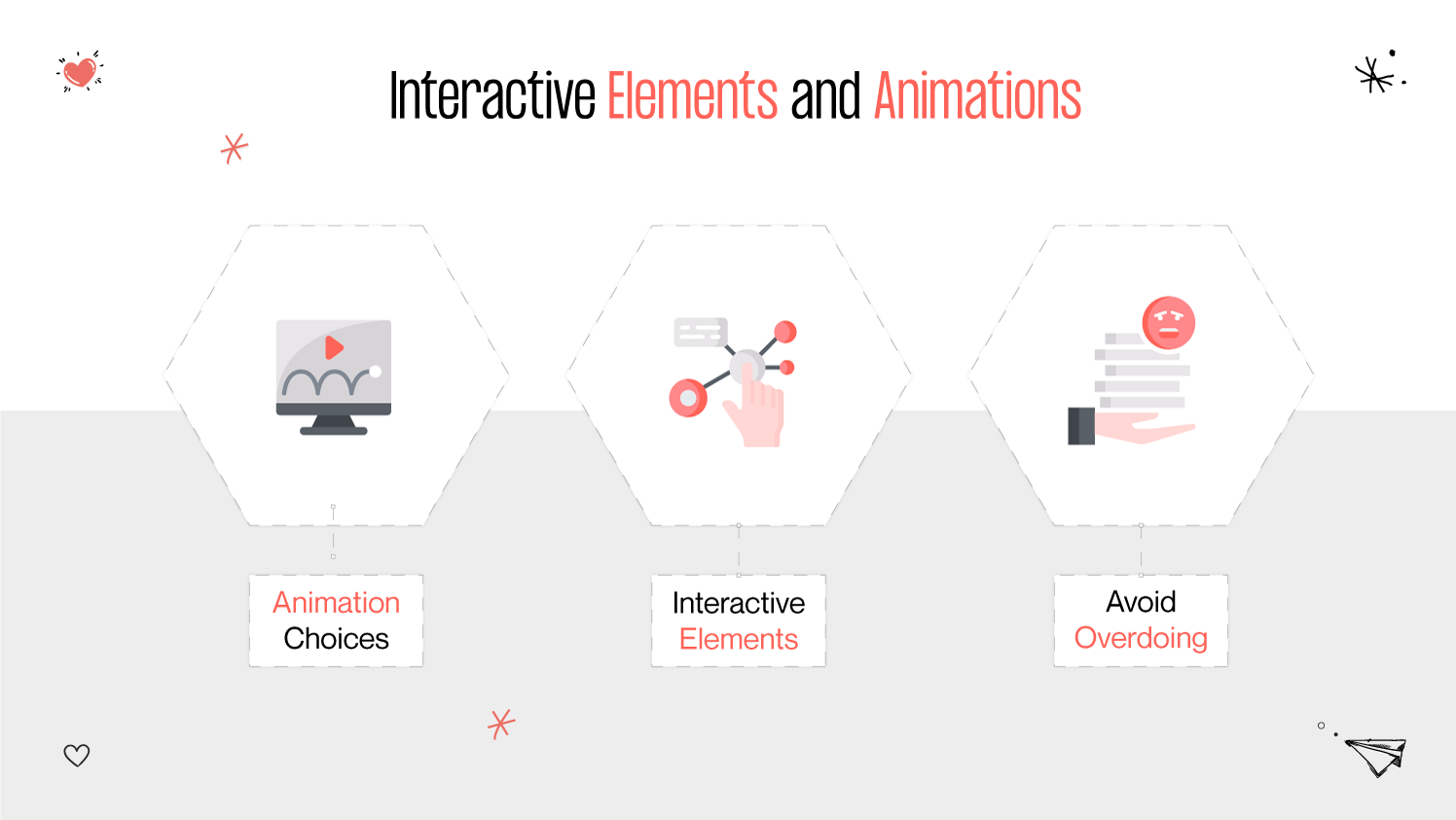 Interactive elements and animation