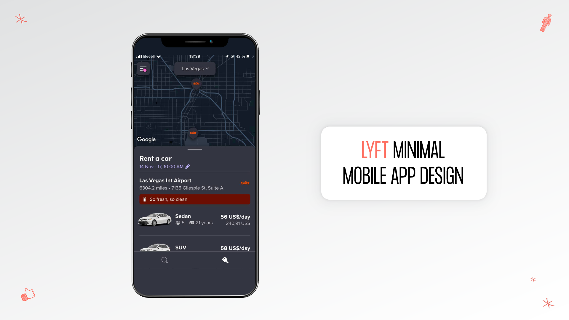 Sample of minimalist app design