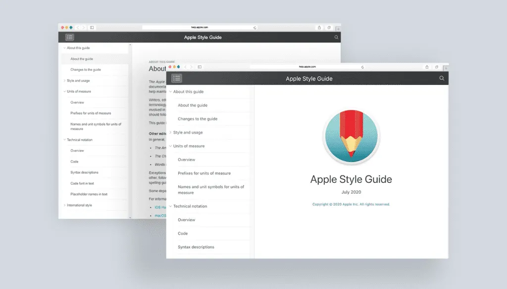 Apple style guide example