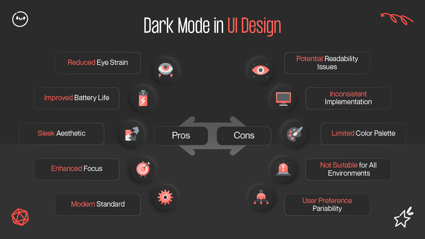 dark mode pros and cons