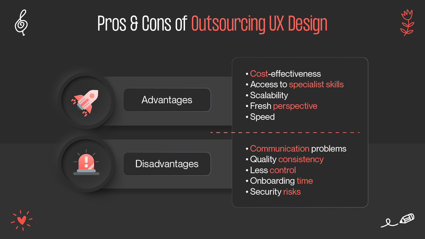 outsourcing ux pros and cons