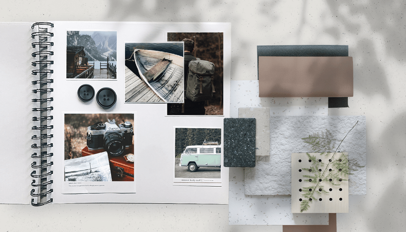 how to create images and materials for mood board