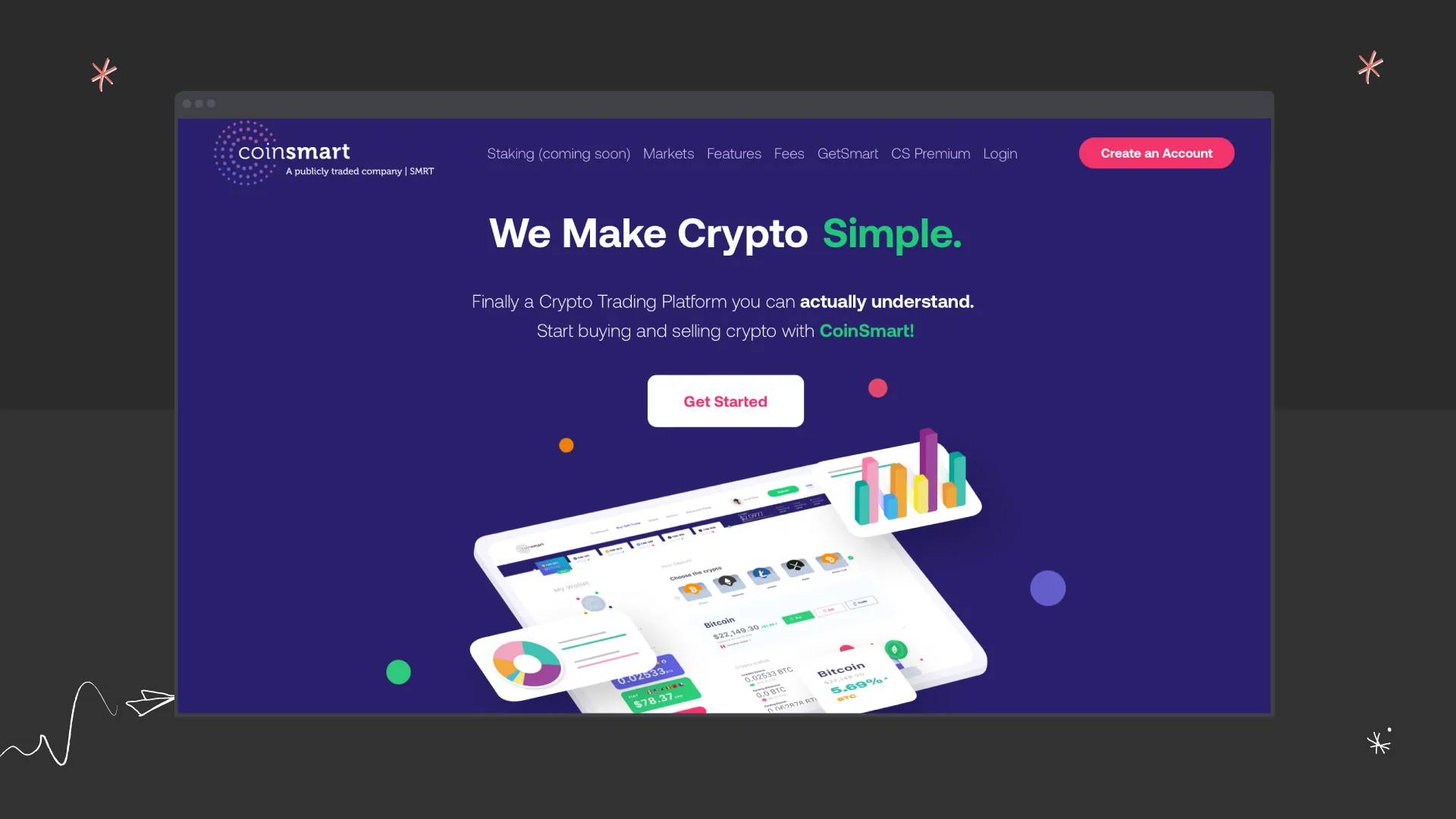 coinsmart website design example