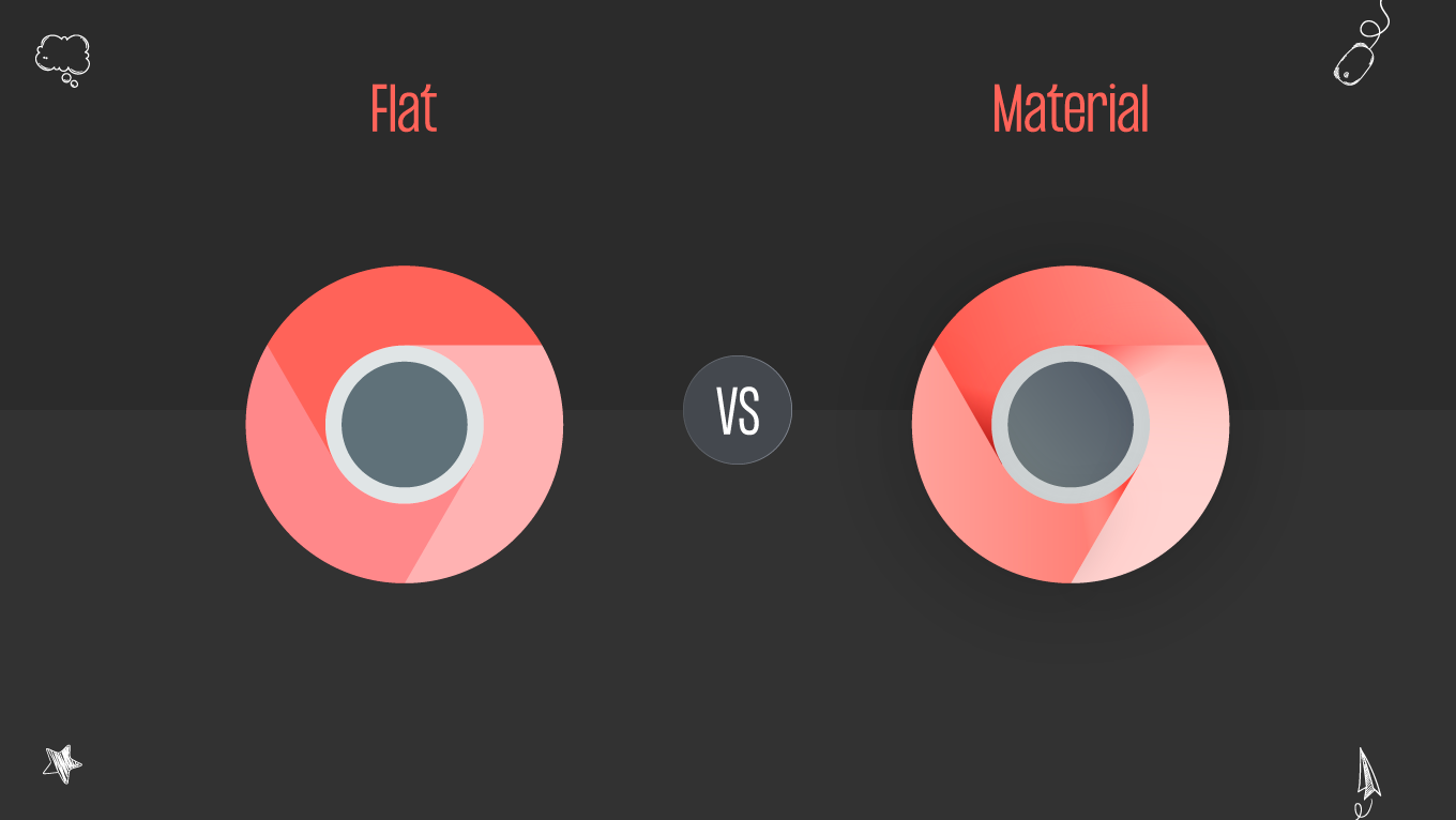 flat vs material design