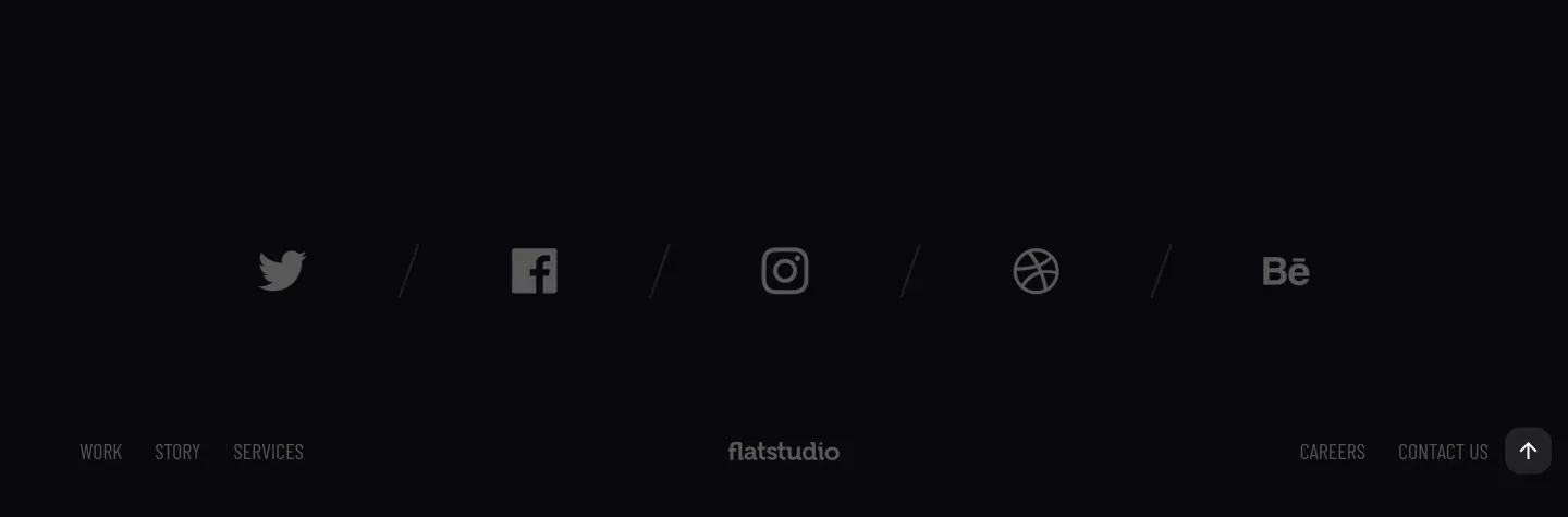 Flatstudio's Rewind social media icons in the footer