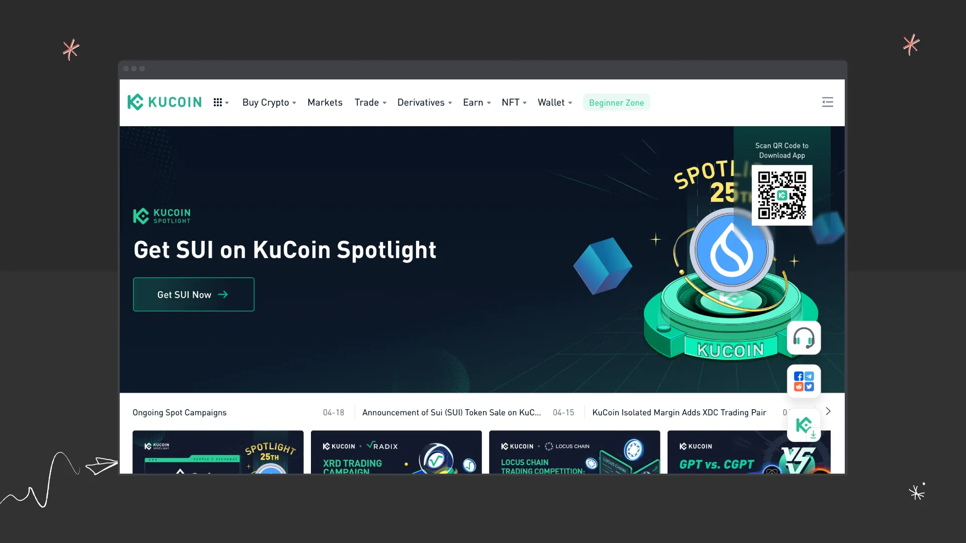 kucoin website design example