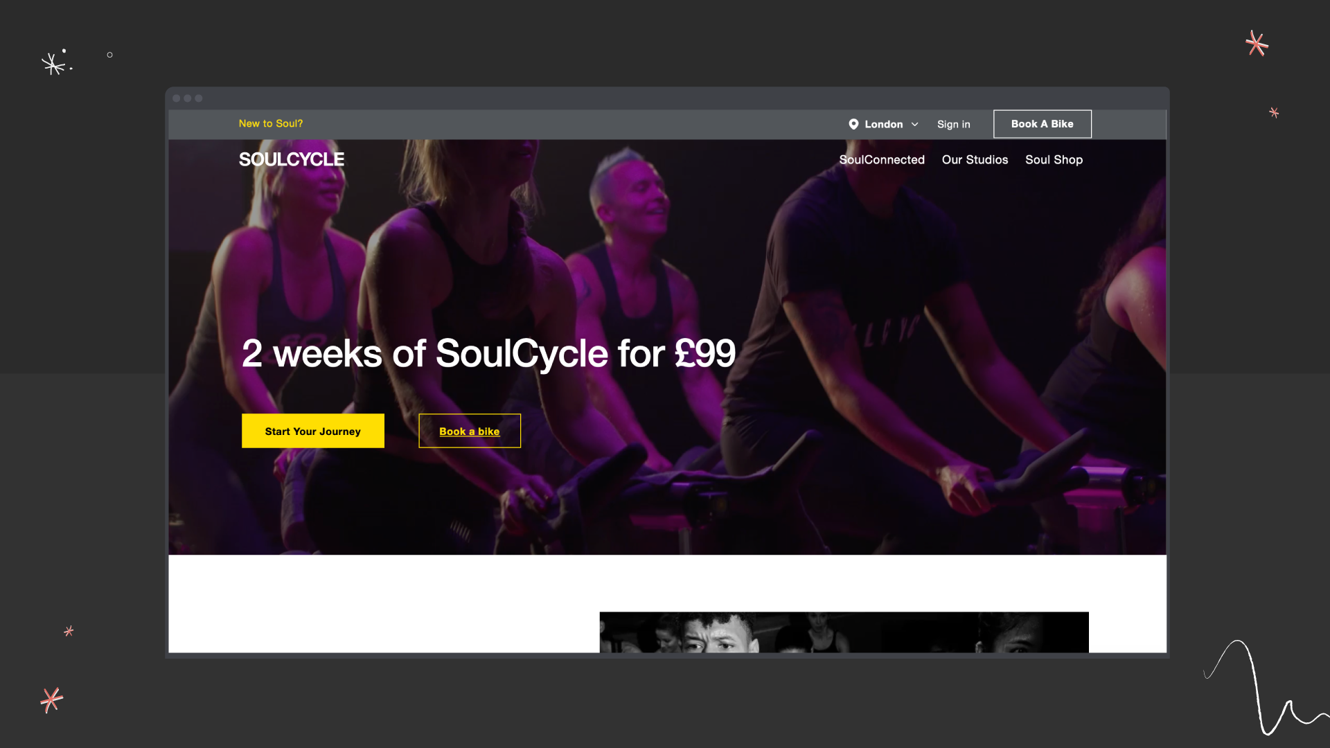 Soulcycle fitness web design