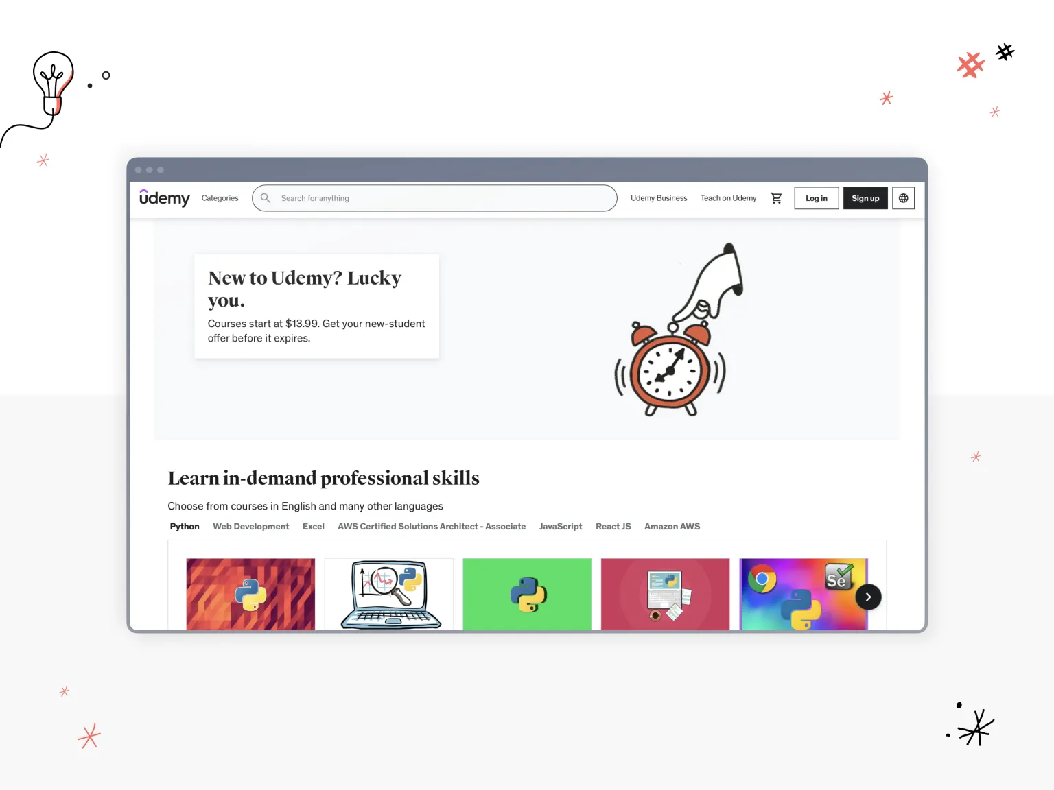 udemy website design example