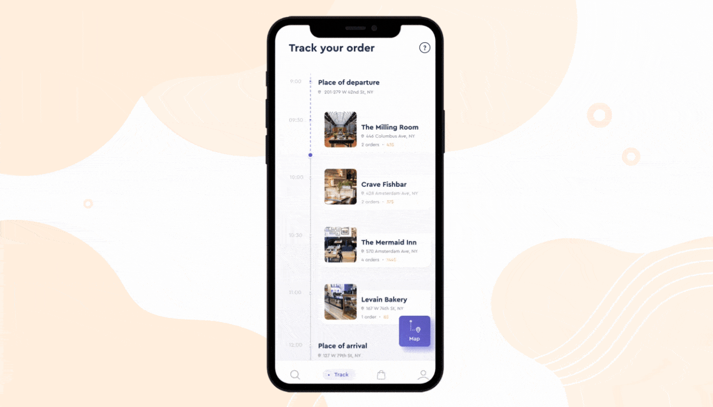 example of visual feedback and representation app animations design
